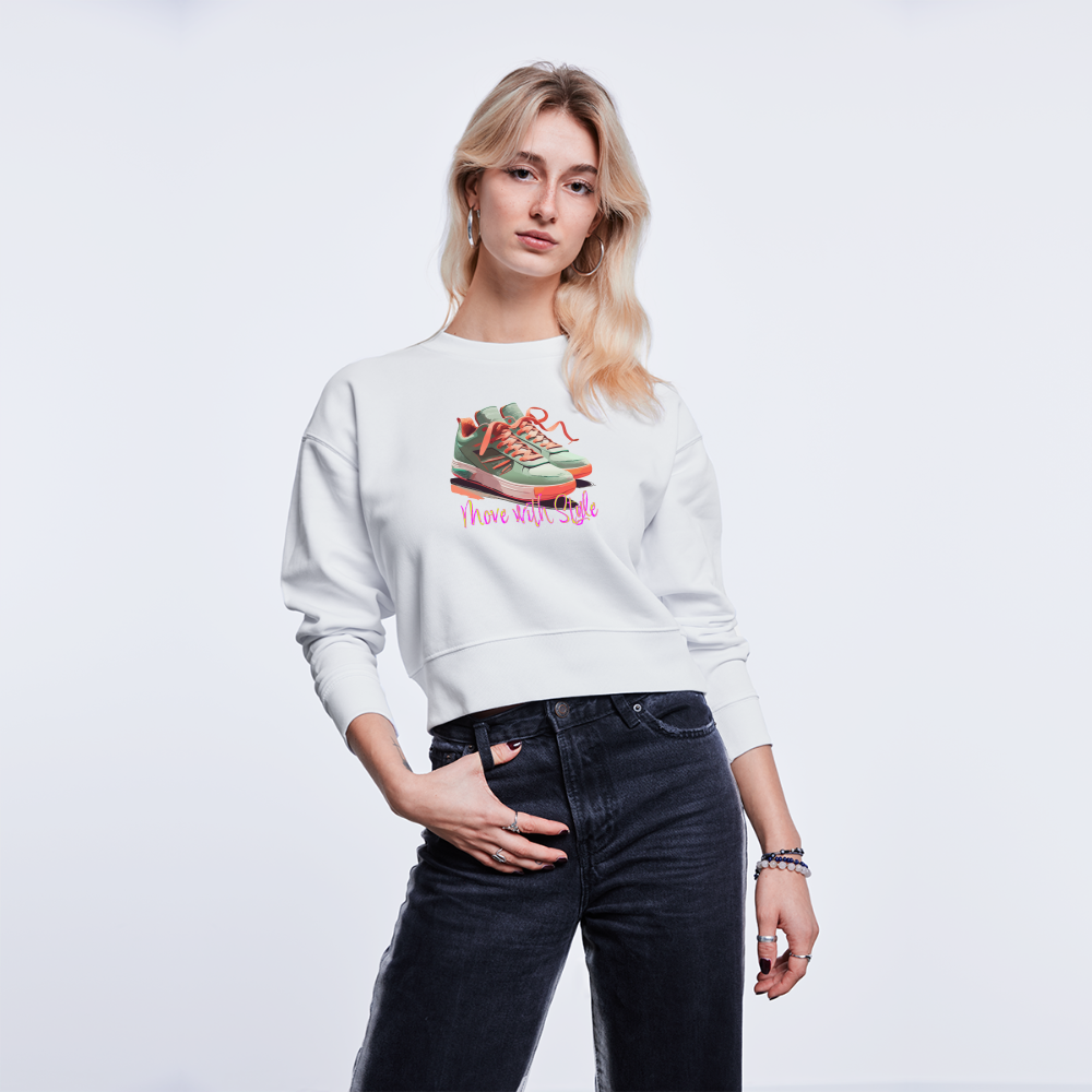 Kurz geschnittenes Bio-Sweatshirt für Damen - Move with Style - white