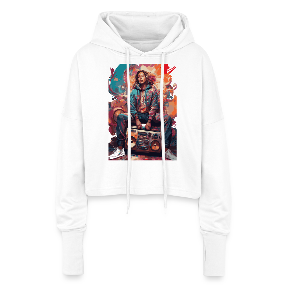 Street Vibes - Cropped Women’s Hoodie - white