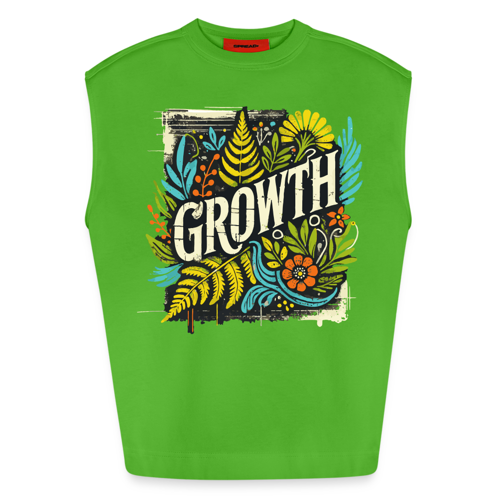 Growth - Heavyweight Oversized Organic Tank Top Made in EU - Apple Neon