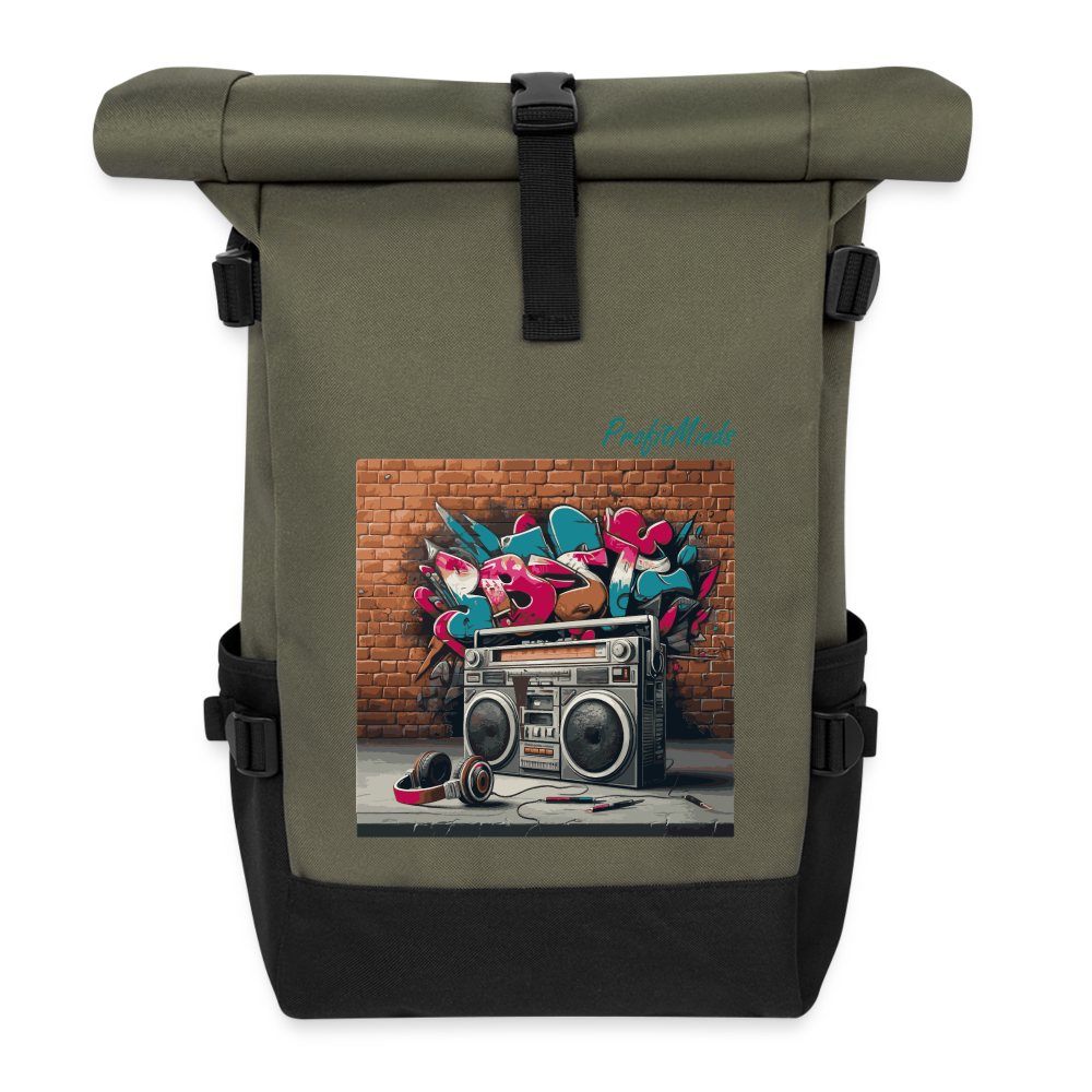 Roll Top Backpack - HH90 Hip-Hop - olive/black