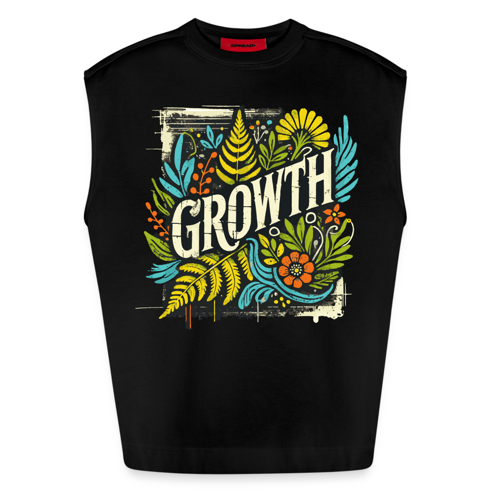 Growth - Heavyweight Oversized Organic Tank Top Made in EU - SOLID BLACK