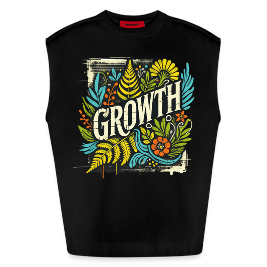 Growth - Heavyweight Oversized Organic Tank Top Made in EU - SOLID BLACK