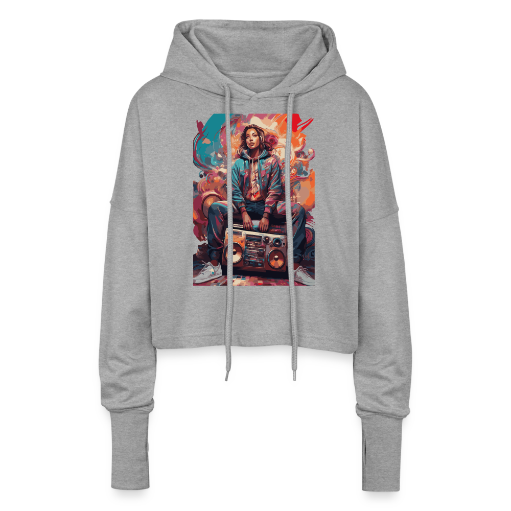 Street Vibes - Cropped Women’s Hoodie - heather grey