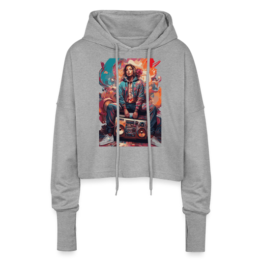 Street Vibes - Cropped Women’s Hoodie - heather grey