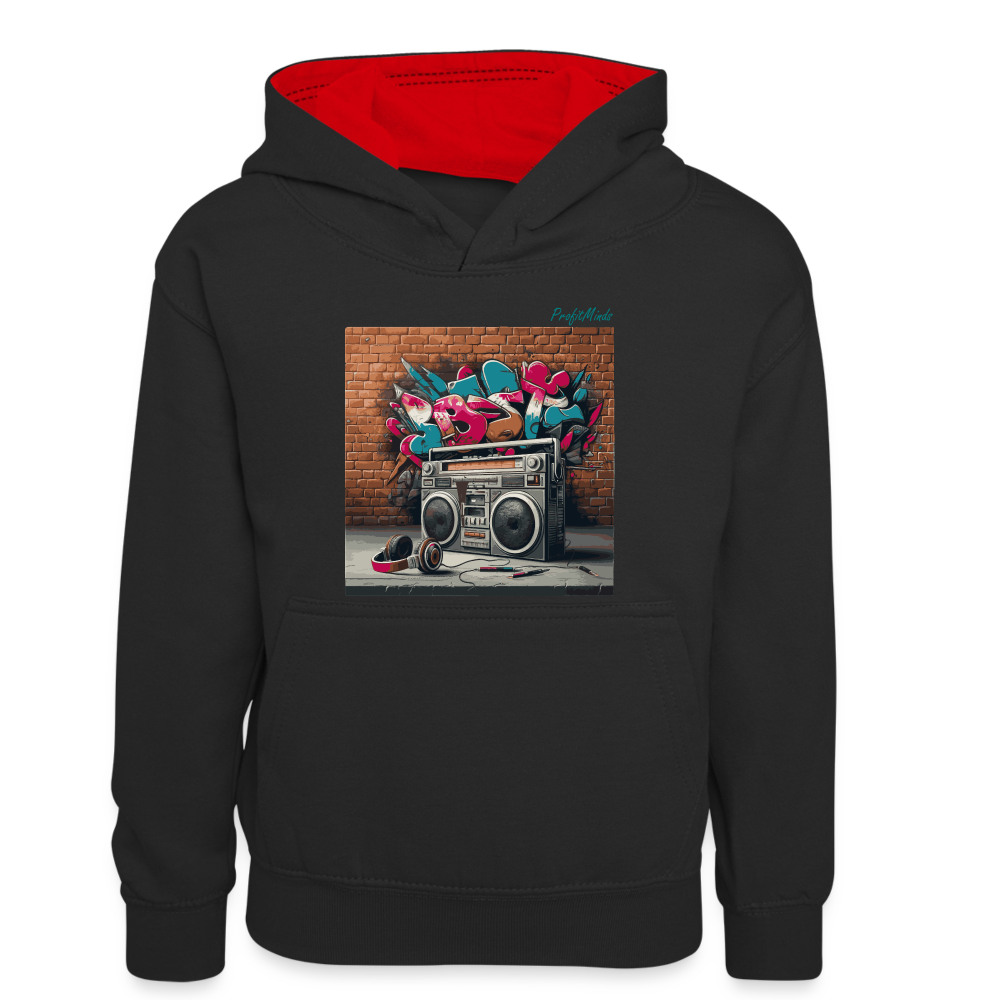 HH90 - Teenager Contrast Hoodie - black/red