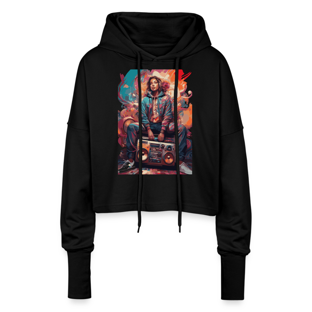 Street Vibes - Cropped Women’s Hoodie - black