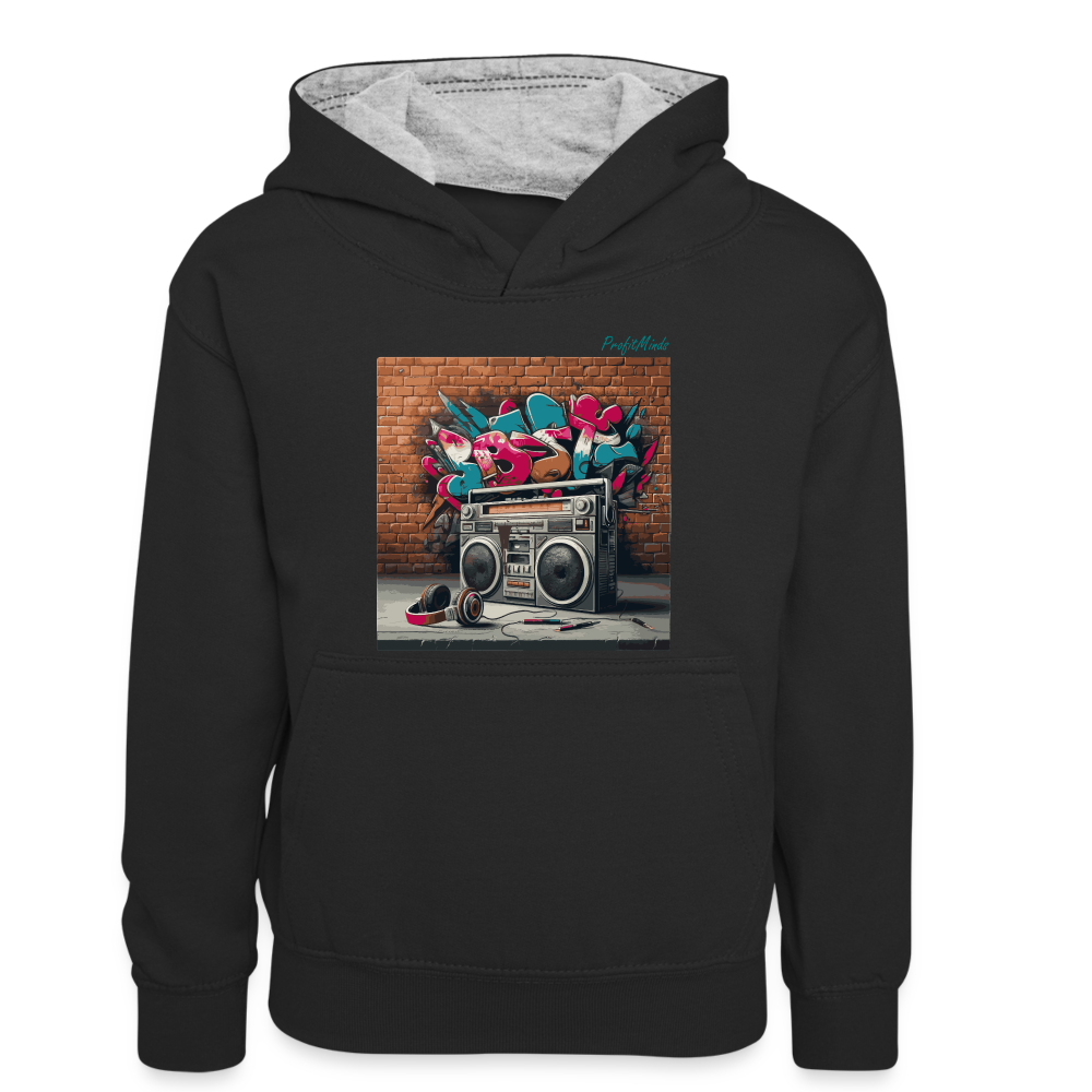 HH90 - Teenager Contrast Hoodie - black/heather grey