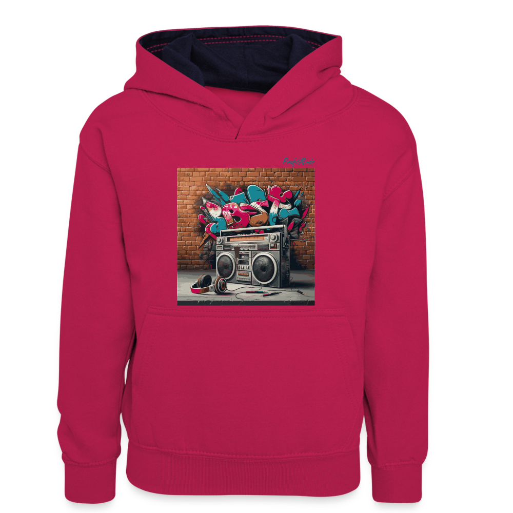 HH90 - Teenager Contrast Hoodie - pink/navy