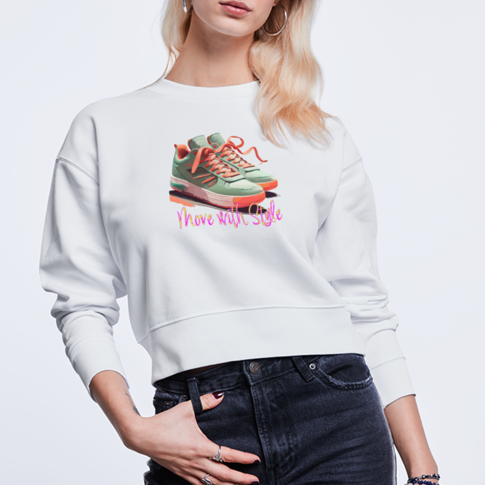 Kurz geschnittenes Bio-Sweatshirt für Damen - Move with Style - white