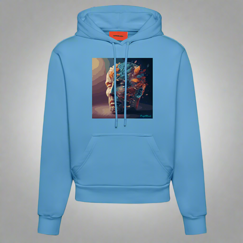 Künstlerischer, Bio-Passform-Hoodie|Farbe Sol Blue|Material: 100 % Baumwolle aus biologischem Anbau