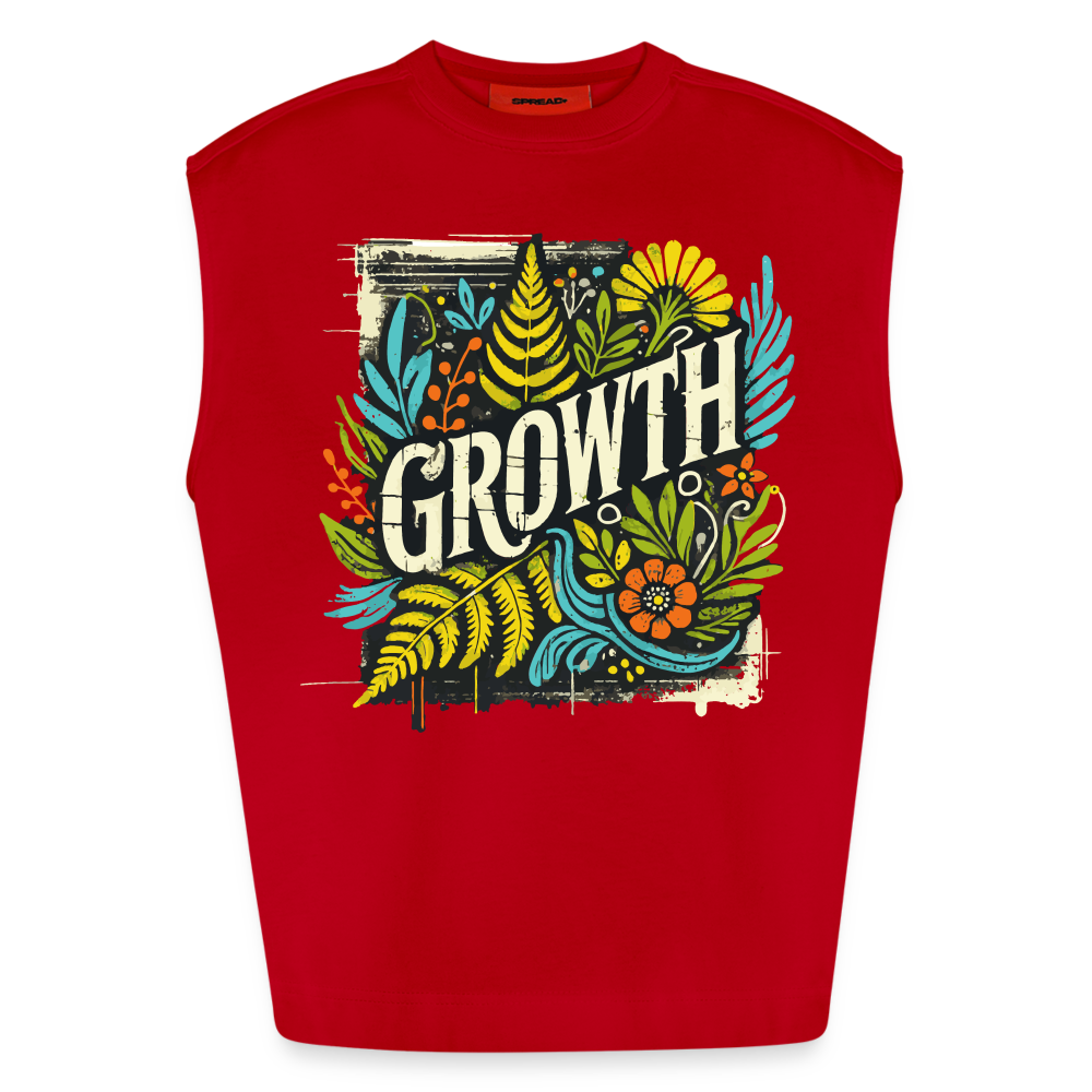 Growth - Heavyweight Oversized Organic Tank Top Made in EU - red