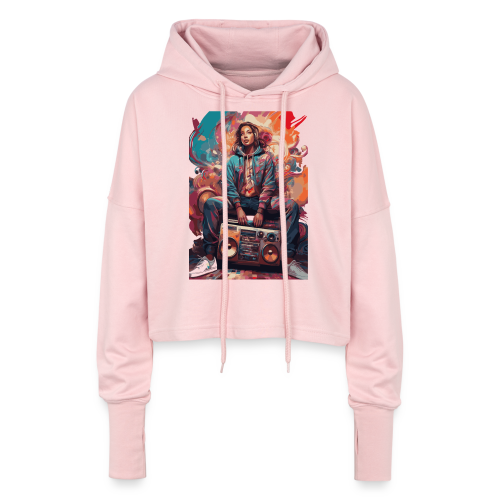 Street Vibes - Cropped Women’s Hoodie - light pink