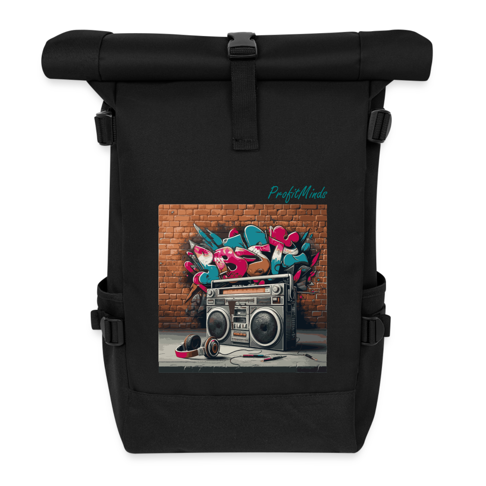 Roll Top Backpack - HH90 Hip-Hop - black