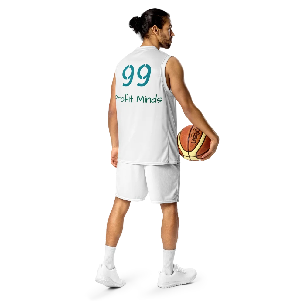 Rückansicht eines Herren Basketball-Trikots mit Nummer 99 und Profit Minds Schriftzug, modernes und funktionales Sportoutfit