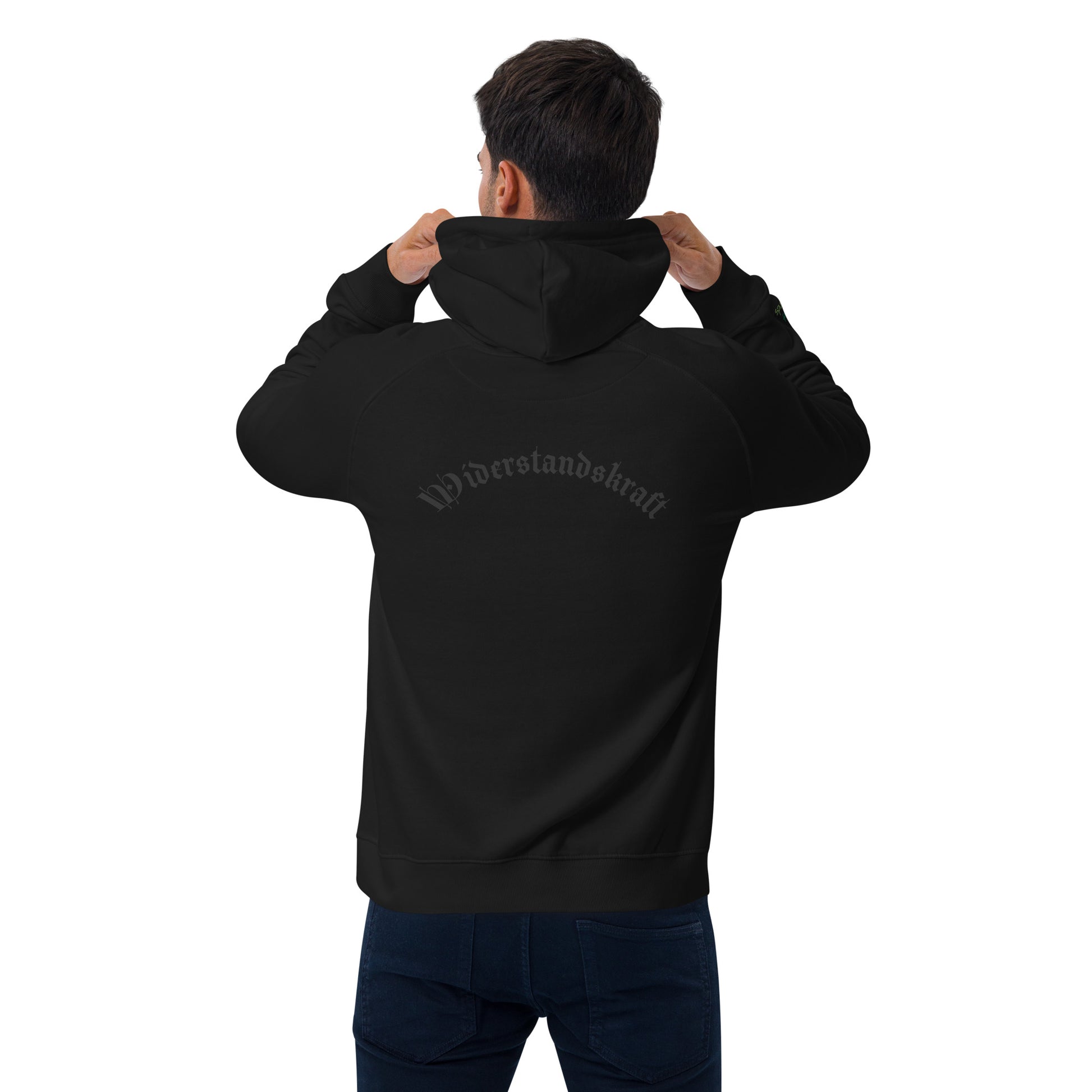 Unisex Bio-Raglan-Hoodie - Urban Roots | Schwarz