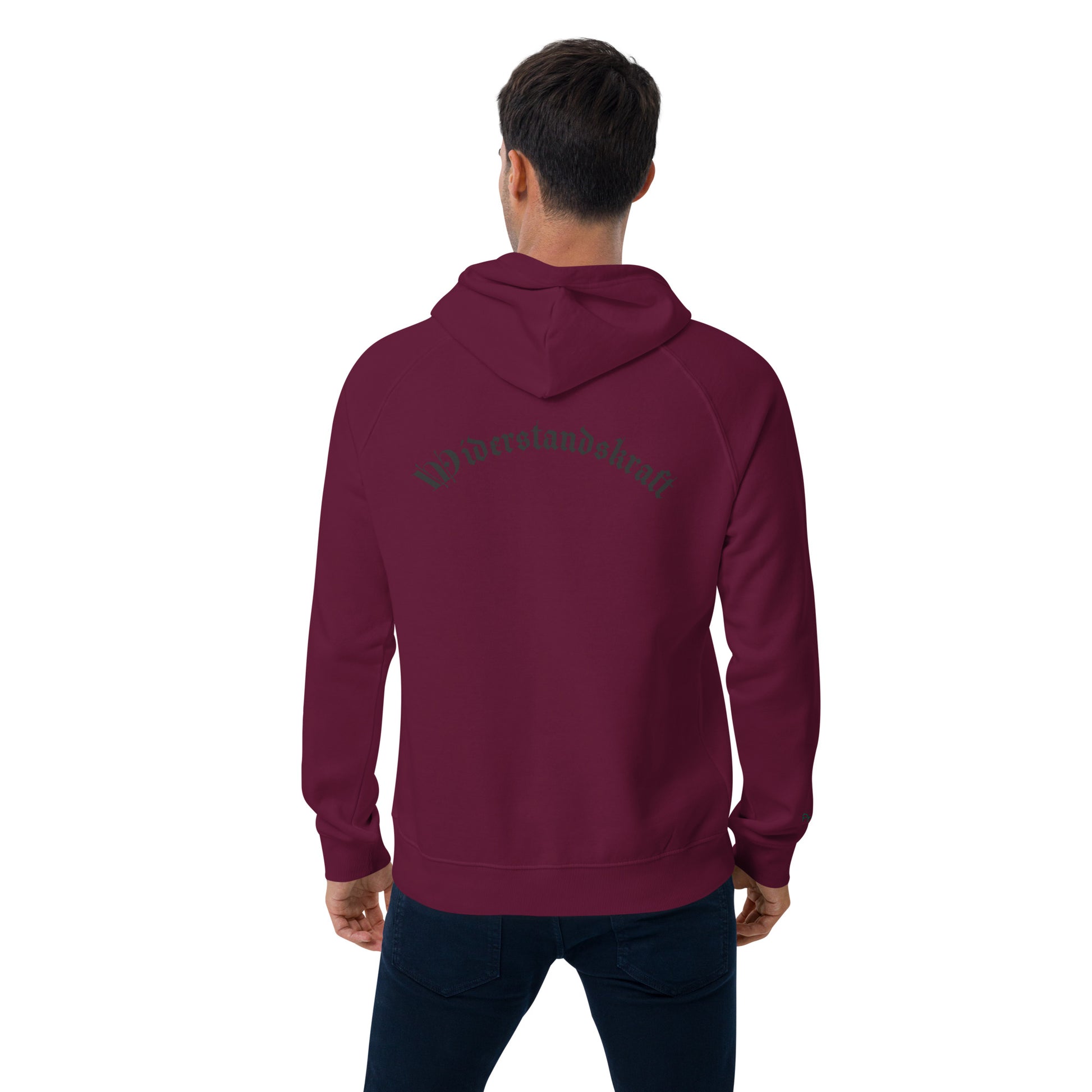 Unisex Bio-Raglan-Hoodie - Urban Roots | Burgundy