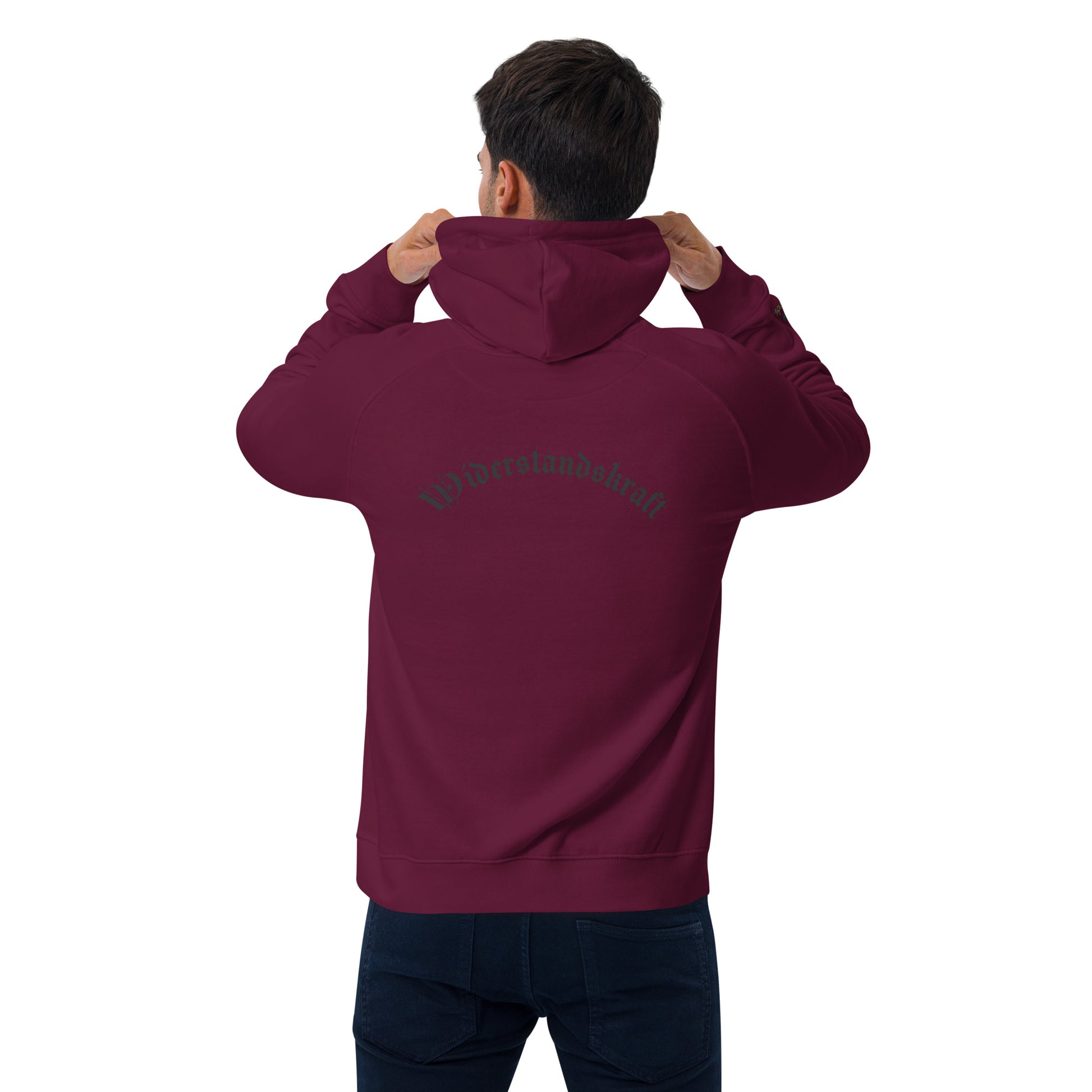 Unisex Bio-Raglan-Hoodie - Urban Roots | Burgundy