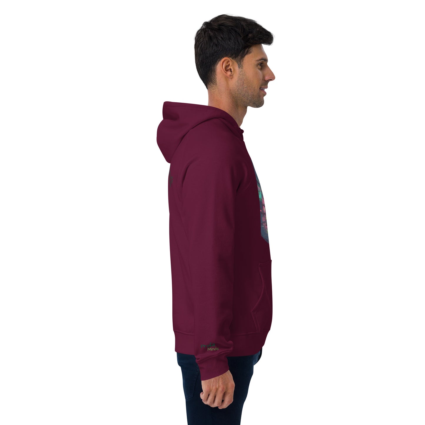 Unisex Bio-Raglan-Hoodie - Urban Roots | Burgundy