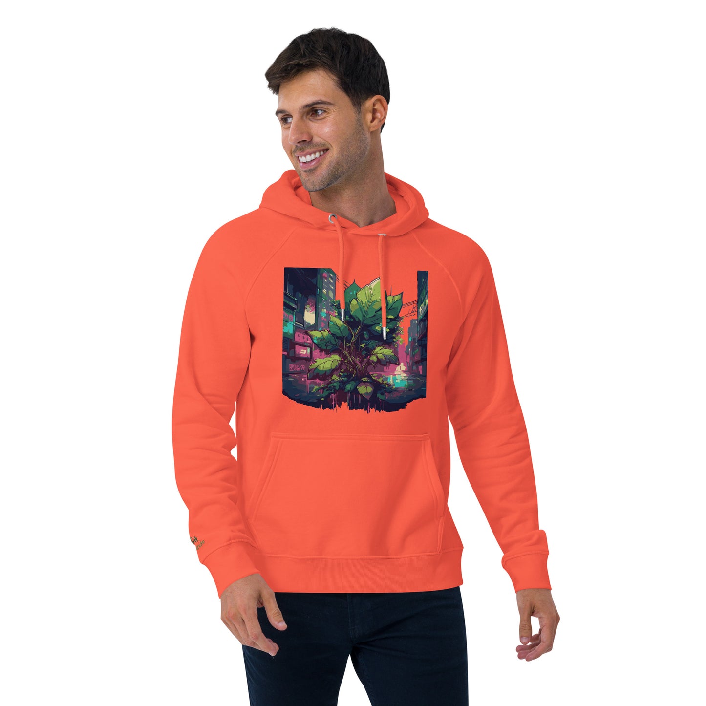 Unisex Bio-Raglan-Hoodie - Urban Roots |  Gebrannte Orange