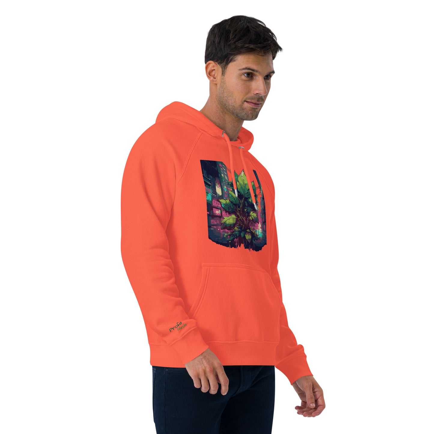 Unisex Bio-Raglan-Hoodie - Urban Roots |  Gebrannte Orange