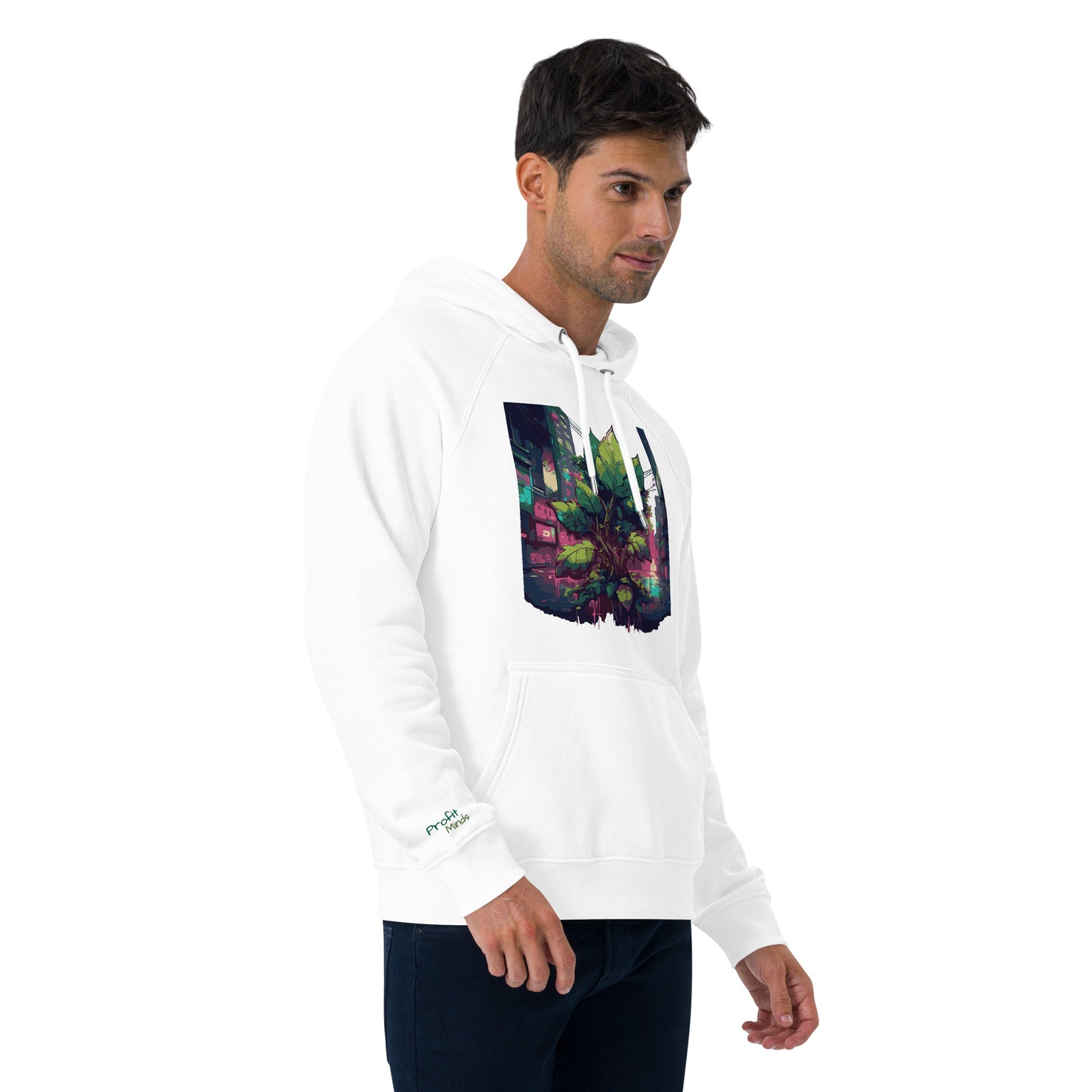 Unisex Bio-Raglan-Hoodie - Urban Roots | Weiß