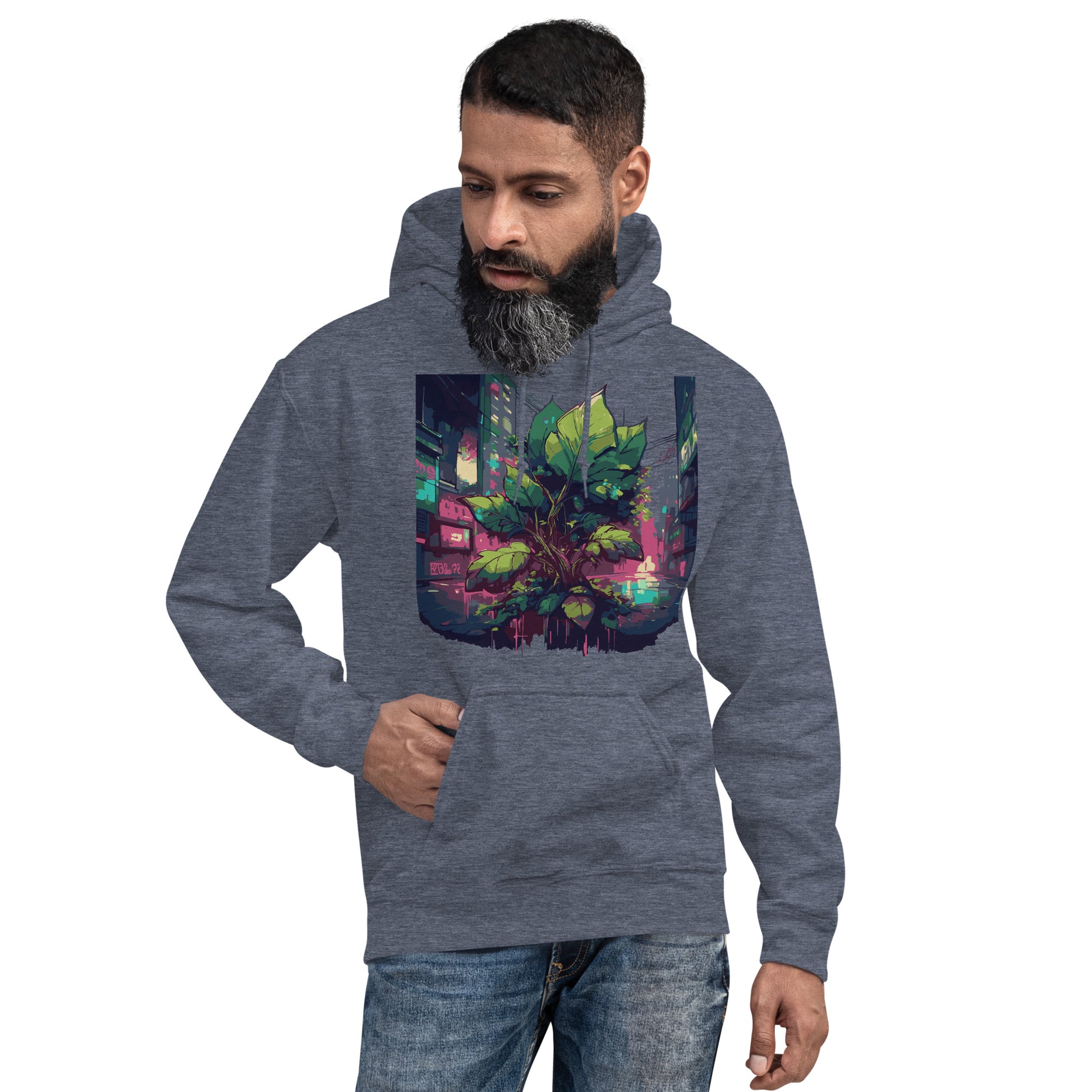 Unisex-Kapuzenpullover - Urban Roots | Farbe Heather Sport Dark Navy