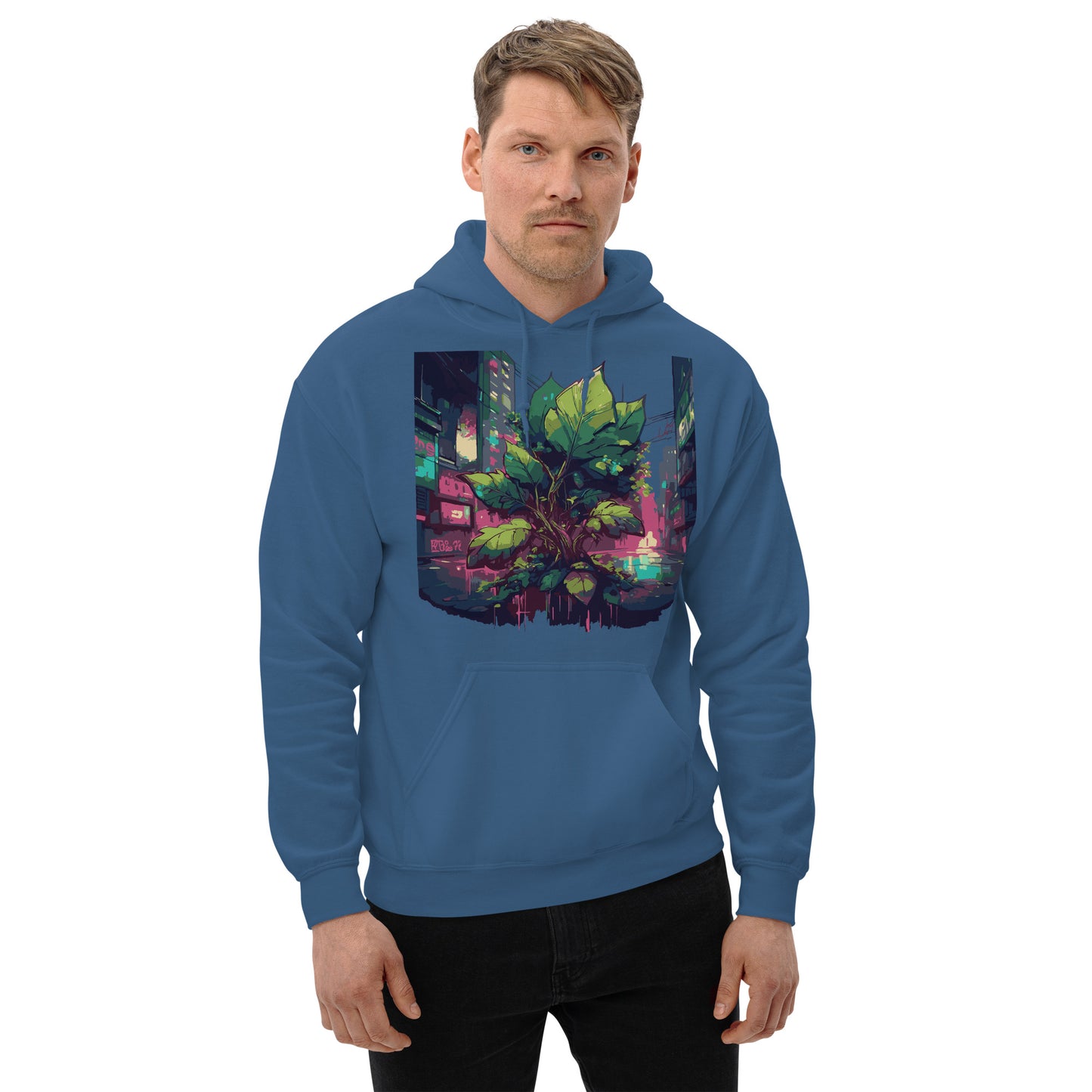 Unisex-Kapuzenpullover - Urban Roots | Farbe Indigoblau