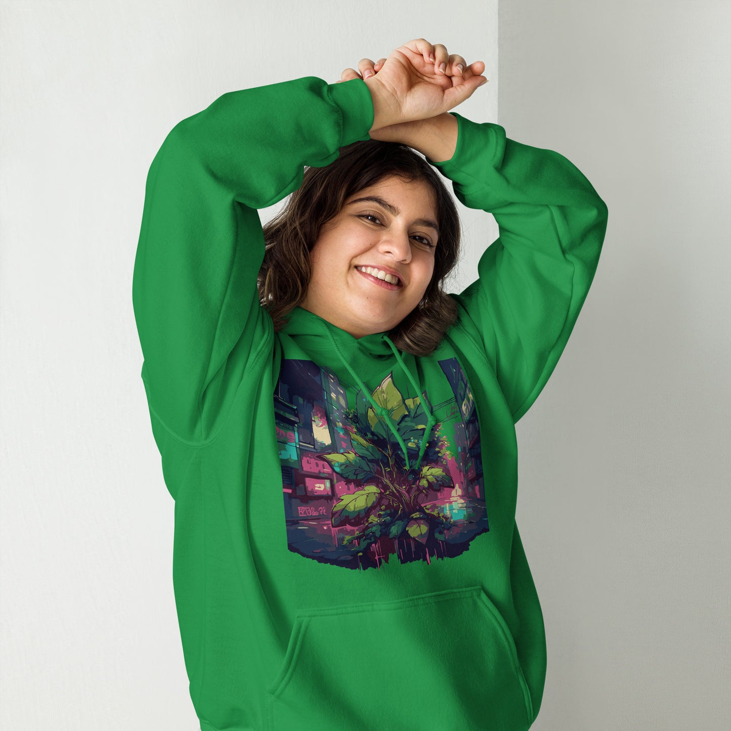 Unisex-Kapuzenpullover - Urban Roots | Farbe Irisches Grün