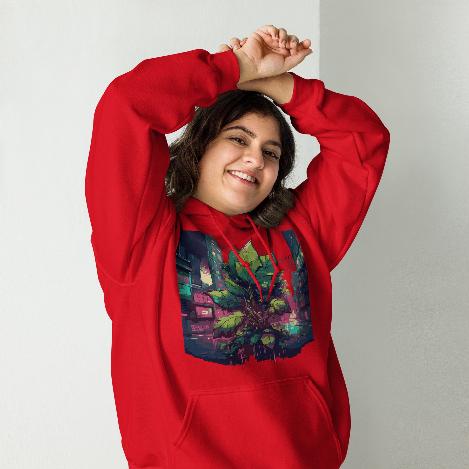 Unisex-Kapuzenpullover - Urban Roots | Farbe Rot