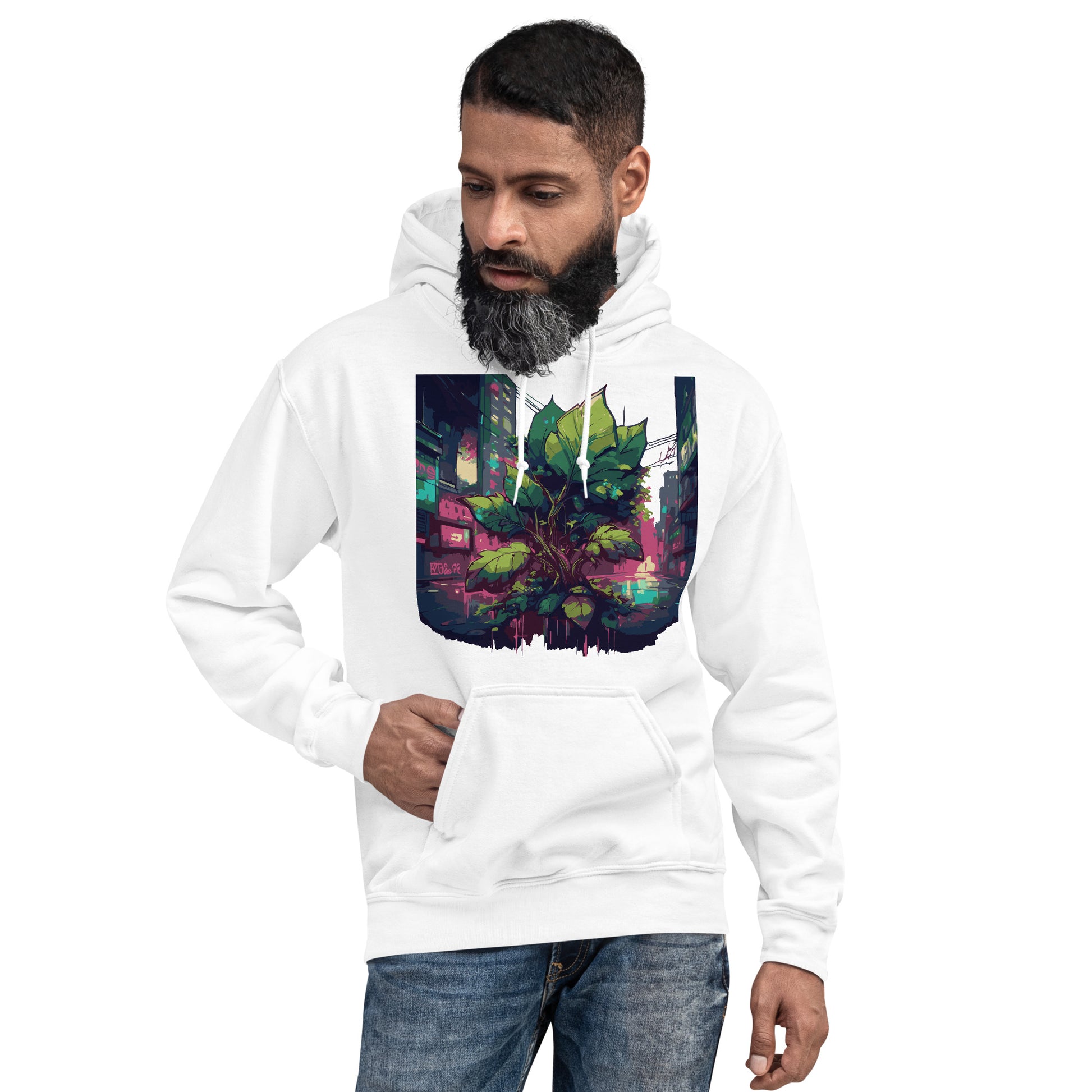 Unisex-Kapuzenpullover - Urban Roots | Farbe Weiß