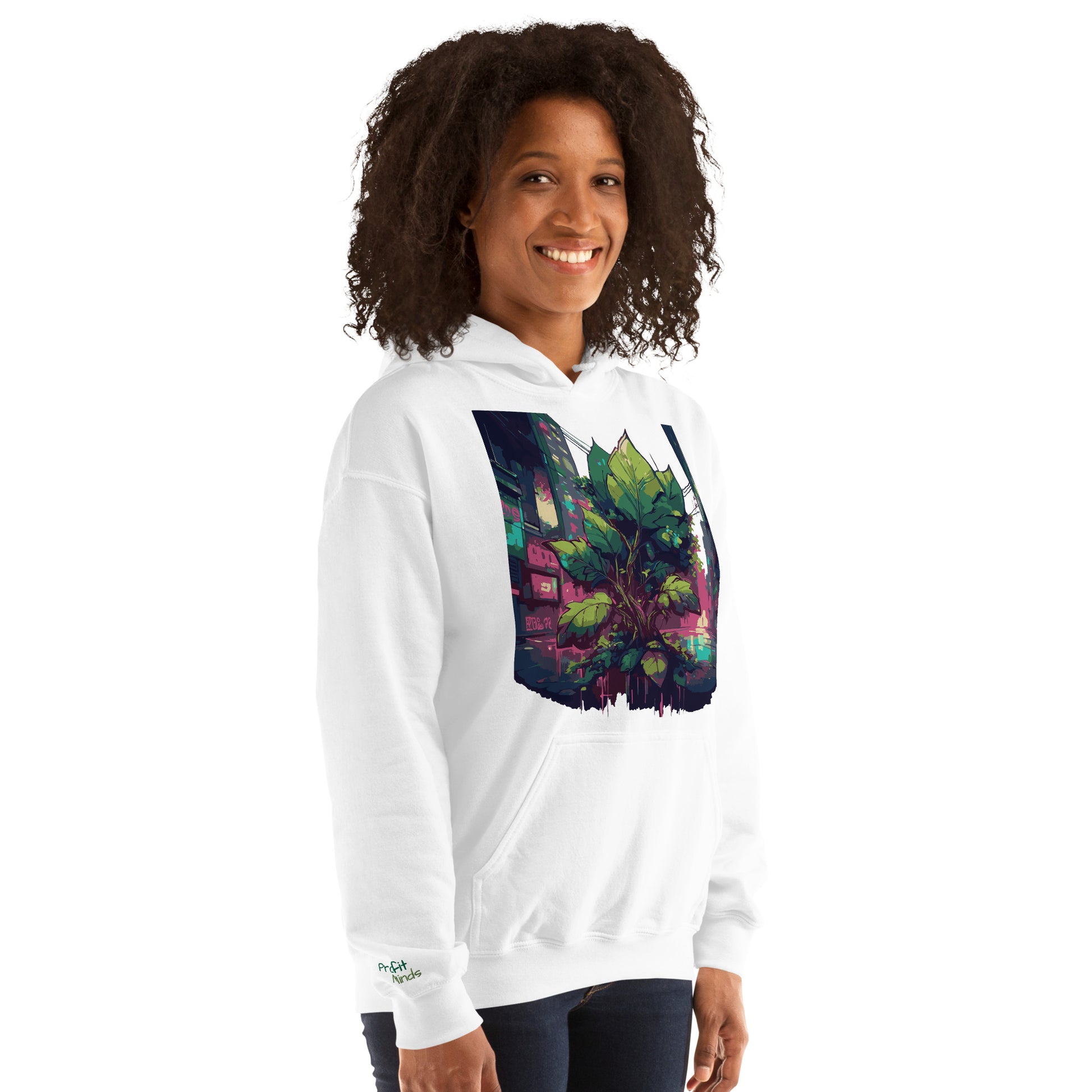 Unisex-Kapuzenpullover - Urban Roots | Farbe Weiß